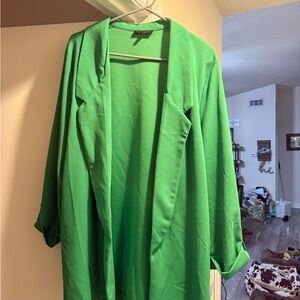 Vibrant Green Open Front business jacket